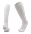 White over-knee professional football socks with thick towel bottom and ribbed support - One Size / White