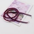 Chaîne en perles acryliques rouge foncé avec fermoirs mousquetons argentés pour masque - 120cm avec fermoir / Bicolore Rouge Vin
