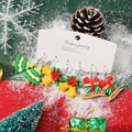 Christmas acrylic earring set featuring festive tree, bell and gift box patterns - Christmas Tree Bell Gift Box Style (A23-562 E3-F4)