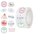 500 vintage travel passport stamp stickers roll for scrapbooking and envelopes - Vintage Travel Postmark (JJT109)