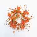 35cm Autumn wreath with maple leaves, mini pumpkins and berries for festive door decoration - 30cm Claw Maple Pumpkin Wreath (AW2505)