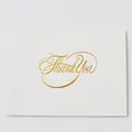 Biglietto di ringraziamento bianco minimalista con scritte in oro Stile H - Tipo C-Thank You (Con Busta)