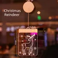 LED acrylic Christmas reindeer hanging light with snowflake patterns for festive decor - Reindeer / Battery Steady Mode