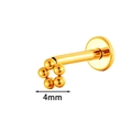 Gepolijste gouden F136 titanium piercing met een 4mm cluster van vijf kleine balletjes - 4mm (582-6#) / Goud