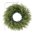 Green Norfolk pine artificial wreath with 20 inch diameter and realistic soft needles - 50cm Wreath