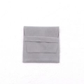 Elegant light gray velvet jewelry pouch with envelope closure for storage and packaging - 9*9cm / Gray
