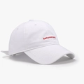 Casquette de baseball blanche avec broderie rouge latérale et sangle réglable en coton - Réglable / Blanc