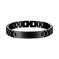 Schwarzes Edelstahl-Gliederarmband für Herren mit rechteckiger Platte und Verschluss - 6mm / Schwarz