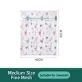 Medium 40x50cm fine mesh laundry bag with alpaca print and mint green zipper - Alpaca Print - Medium / 40x50cm