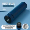 Gourde intelligente 500ml bleue en acier inox avec écran LED de température et infuseur - Série Intelligente à Batterie Remplaçable / Bleu Klein