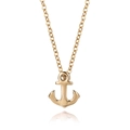 Elegant gold stainless steel necklace featuring a polished anchor pendant on an O-chain - Gold Anchor Pendant