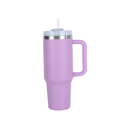 Purple 40oz stainless steel insulated tumbler with matching handle and straw - 40oz / Light Purple
