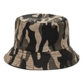 Detailed view of the jungle camouflage pattern and fabric texture on a bucket hat - M (56-58cm) / Khaki-No.1