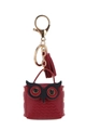 Macro shot of red leather owl coin purse with gold clasp and tassel detail - Single Mini Bag (No Clasp) / Red