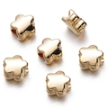 Macro shot of gold floral metal beads for DIY jewelry making on white background - Gold Style 14 (Five-petal Flower)