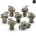 Dalmatian Jasper mushroom pendants with silver metal clasps and polished stone finish - Dalmatian Jasper (1pc)