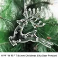 Décoration de renne de Noël transparent en acrylique 99x95mm sur sapin lot de 20 pièces - Renne de Noël 99mm (20 Pièces/Paquet)