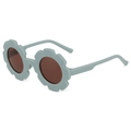 Gafas de sol infantiles con forma de flor en azul empolvado y cristales redondos UV - Azul claro