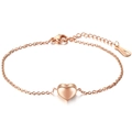 Bracciale in acciaio inossidabile oro rosa con ciondolo a cuore e marchio 18KGP - Oro rosa