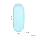 Light blue oval stainless steel tray with dimensions 22.9x9.7cm for cosmetic storage - Oval Tray - Azure Blue