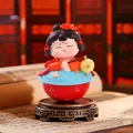 Chinese Tang dynasty style lady figurine Qinghong in red robe with yellow lantern - 1088-48 Qinghong Large / Ancient Style Ornament Series