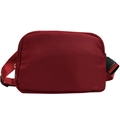 Water-resistant burgundy nylon belt bag with adjustable black strap and sturdy buckle - Burgundy