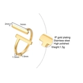 Anello aperto a forma di T in finitura oro lucido realizzato in pregiato acciaio inox - Taglia US 6 / Oro (Forma T RC-420)
