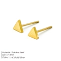 Pendientes de triángulo geométrico de acero inoxidable chapado en oro de 14K de 4x4mm - Triángulo (YE14812)