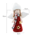 Plush red knitted angel ornament with white wings and stars for Christmas tree decor - Red Angel