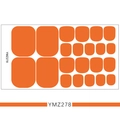 Detailed view of YMZ278 solid orange 3D toenail stickers with 22 pieces on a white sheet - YMZ278-Orange
