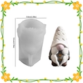 DIY Christmas gnome silicone mold for candles showing mold and finished dwarf figure - Santa Claus - Patterned Hat