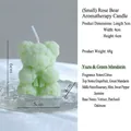 Green rose bear scented candle with citrus scent in decorative ice-textured glass tray - Small Rose Bear Light Green (Scent: Citrus)