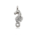 Silver Tibetan alloy seahorse pendant charm for DIY jewelry making and craft projects - Seahorse (10363) / 1-Piece Pack (11x23mm) / Antique Silver