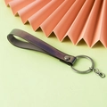 Portachiavi in PVC iridescente viola sfumato con anello in acciaio inox per auto chiavi - Nero Olografico con Catena
