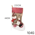 Knitted Christmas stocking featuring a 3D snowman on bike, size 23cm by 44cm - Snowman Bicycle Christmas Stocking