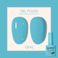Sky blue gel nail polish G042 with high-gloss and matte finish nail swatches - Sky Blue (042)