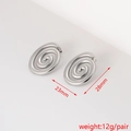 Detailed size chart of textured metal flower stud earrings showing 23x28mm dimensions - 3D Spiral (23#)
