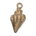 Golden seashell charm pendant in metal for DIY jewelry necklaces and bracelets - 1Pc Shell 8x18mm