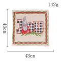 Linnen kerstkussenhoes met Noorse gnome en Joy-tekst, afmeting 43x43cm - 43x43cm (Zonder Vulling) / Letter Kabouter Stijl
