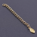 Golden stainless steel 5cm extension chain with S.Steel engraved oval tag for DIY jewelry - S1651 Twisted Oval Tag / Gold