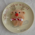 Brown reindeer plush ornament with gold antlers and red striped scarf for Christmas - Little Reindeer