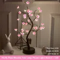 Luz nocturna LED de ciruelo con brillo cálido e interruptor táctil para escritorio - 36L Flor de Ciruelo Rama Negra Luz Cálida (Doble Uso)