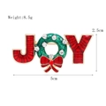 Detail view of colorful JOY Christmas brooch with dimensions 5cm and 8.5g weight - XZ5012 JOY Letter