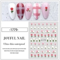 Japanese red tulip and plaid nail art stickers JO-1779 ultra-thin waterproof decals - Model JO-1779