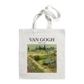 White canvas tote bag featuring Van Gogh Garden at Arles oil painting art print - Garden at Arles (Full)