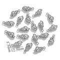 Polished silver conch shell charms for jewelry making, dimensions 12.5mm by 5.5mm - Conch / Silver