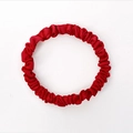 Elegant 100% mulberry silk scrunchie in vibrant red with premium satin texture - 1cm/19 Momme / Burgundy