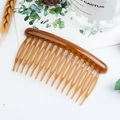 Amber resin round 15-tooth hair comb hairclip for women with non-slip finish - Round 15 Teeth / Brown