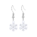 Sparkling white snowflake earrings with alloy rhinestones in a symmetric design - Snow Wash Gray