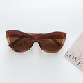 Retro cat-eye sunglasses with translucent brown frames and matching brown lenses - Dark Tea